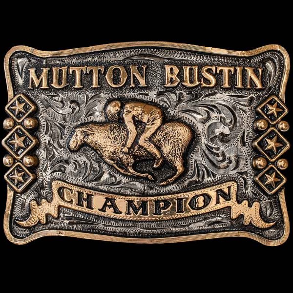 This buckle is a celebration of fearless young riders conquering the rodeo.  Crafted for champions, capture the heart-pounding excitement of Mutton Bustin'.